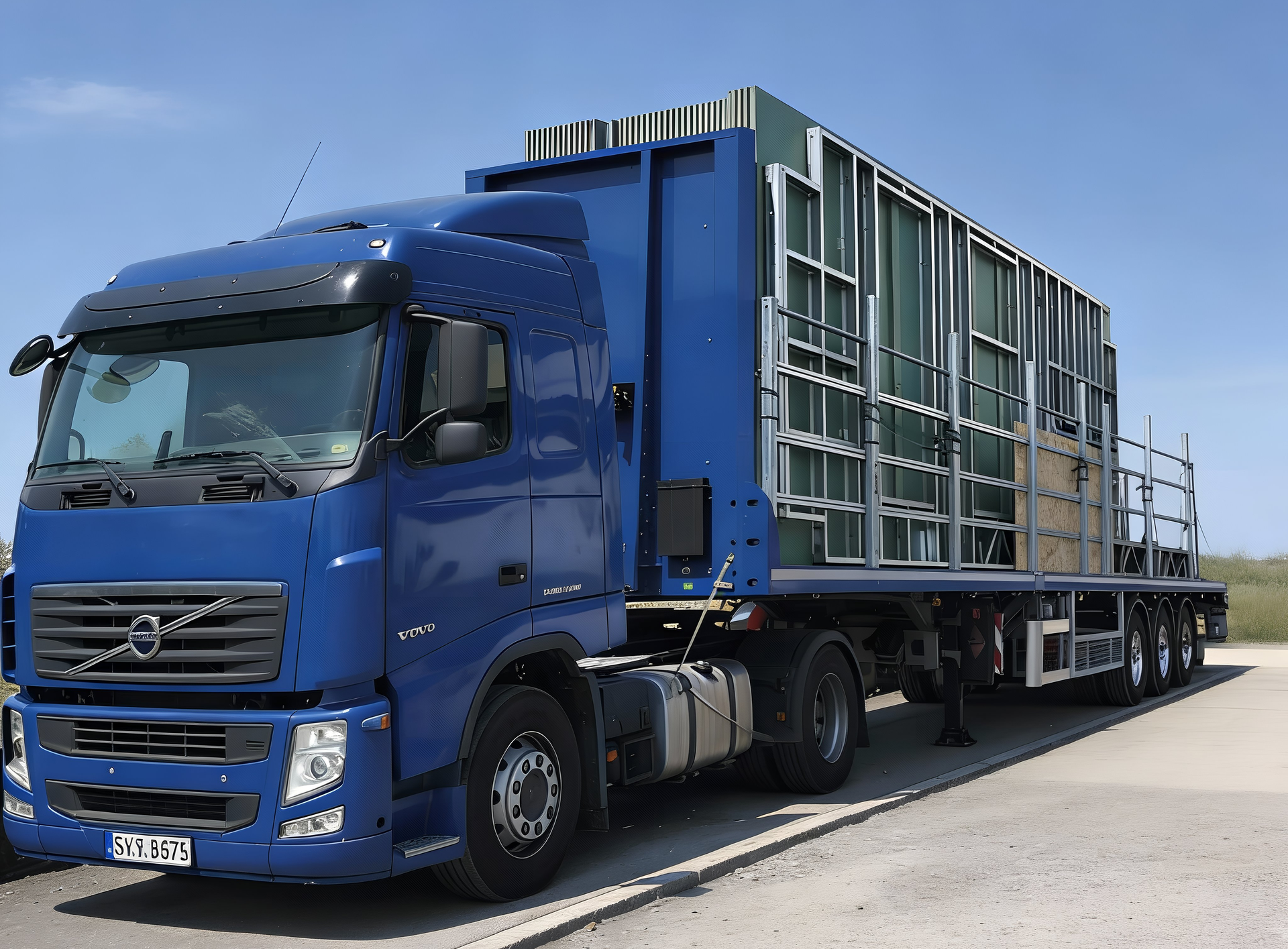 Camion de Livraison de Mur SteelWall en ossature métallique par BatiSteel