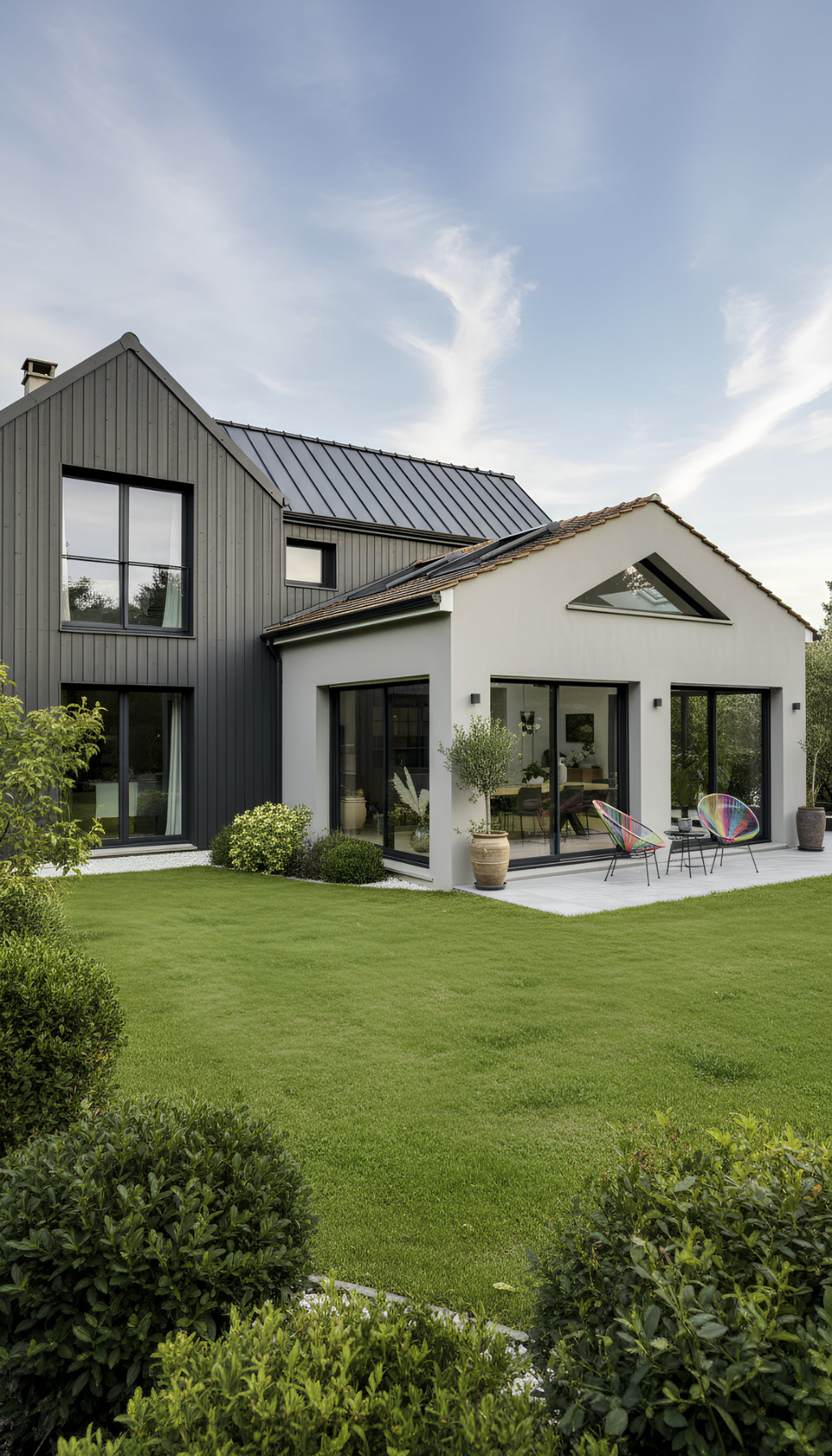 Maison avec Extension en ossature métallique fini - BatiSteel