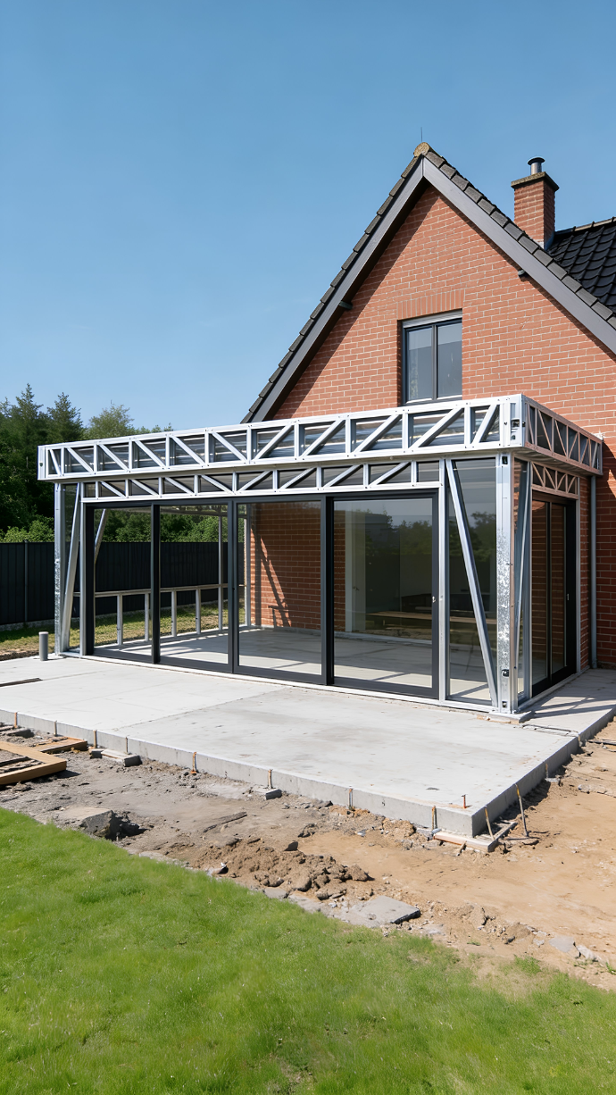 Extension horizontale d'une maison oar BatiSteel